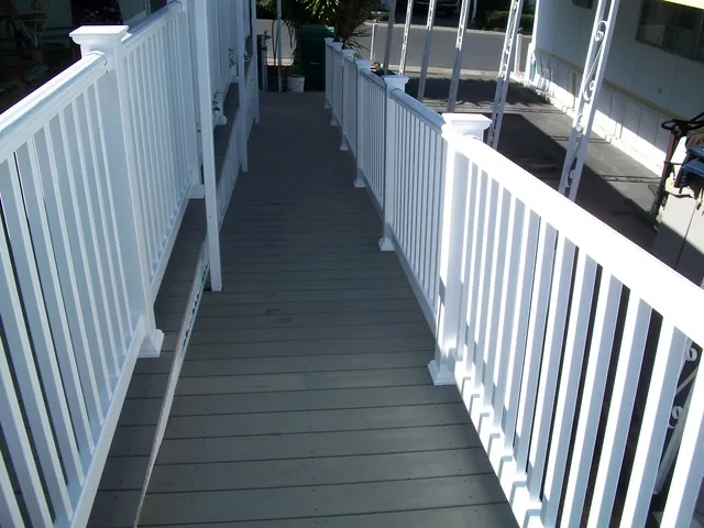 Accessibility ramp with handrails on both sides