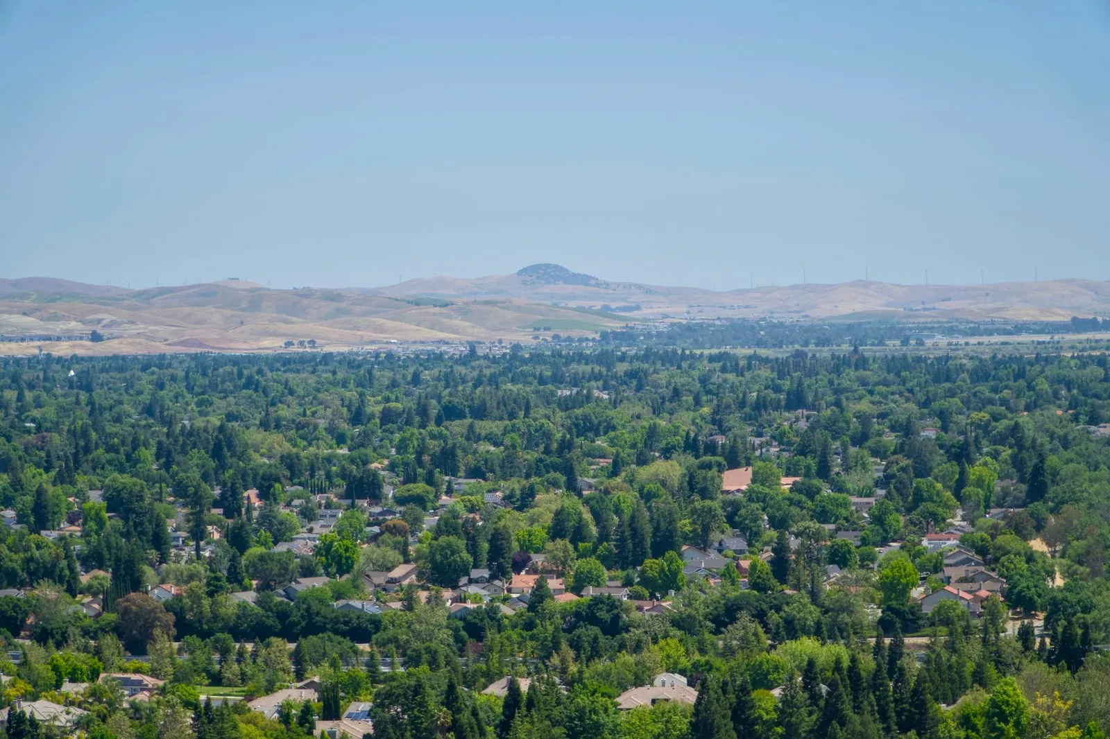 View over Pleasanton from Pleasanton Ridge toward Mount Diablo