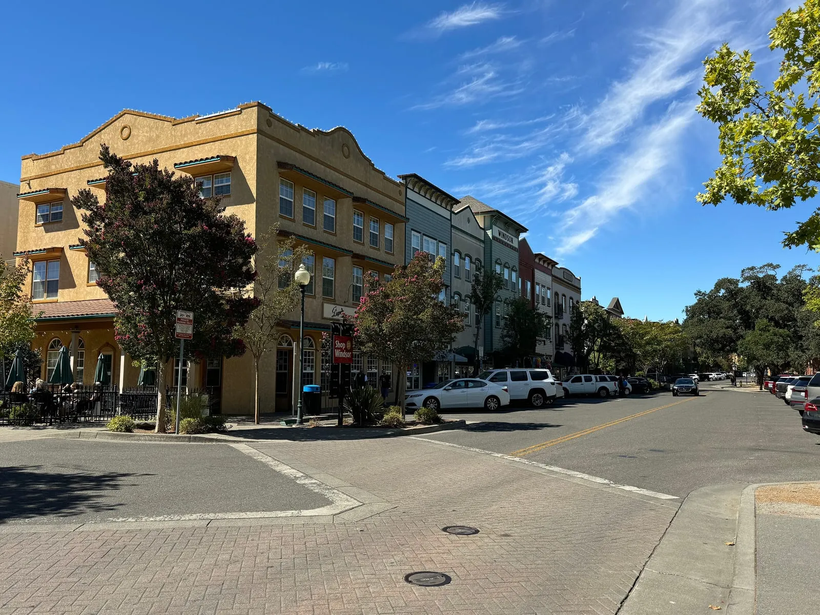 Buildings beside the Windsor Town Green